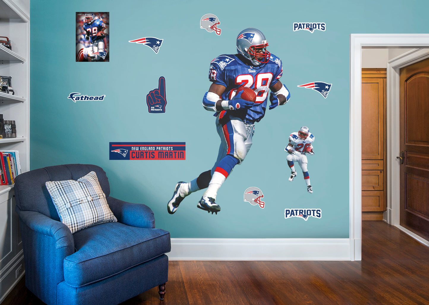 New England Patriots: Curtis Martin 2021 Legend        - Officially Licensed NFL Removable Wall   Adhesive Decal