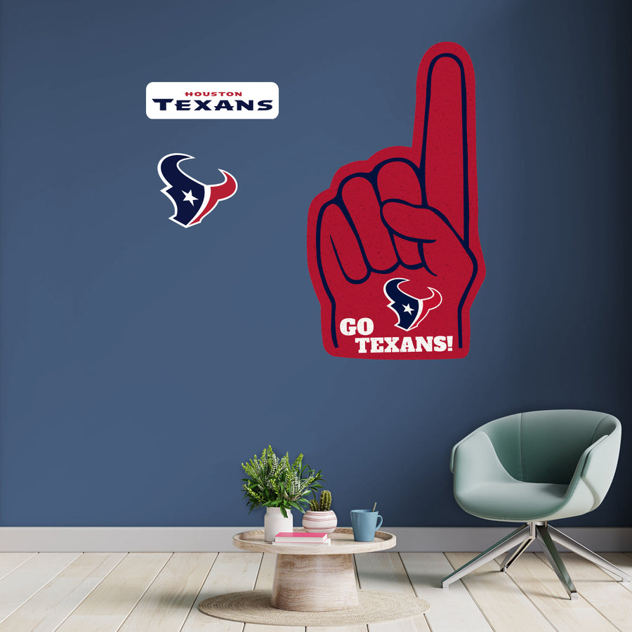 Houston Texans - RealBig Foam Finger Collection - Official NFL - Reusable Vinyl Wall Decals