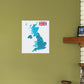 Maps of Europe: United Kingdom Mural        -   Removable Wall   Adhesive Decal