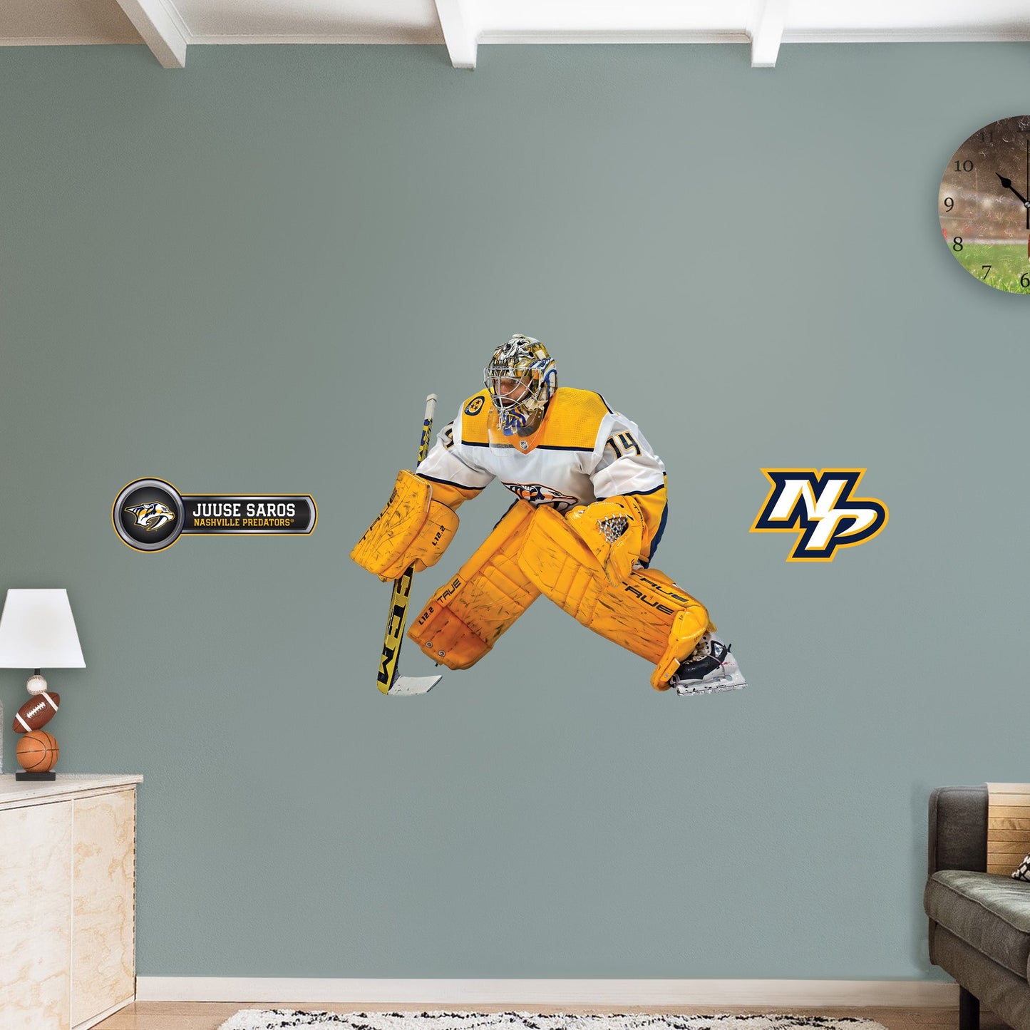 Nashville Predators: Juuse Saros        - Officially Licensed NHL Removable     Adhesive Decal