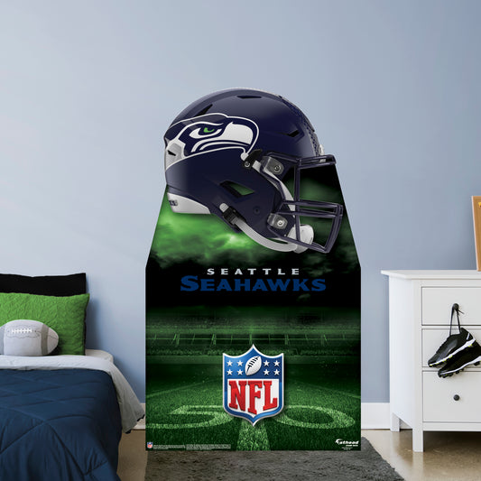 Seattle Seahawks:   Helmet  Life-Size   Foam Core Cutout  - Officially Licensed NFL    Stand Out