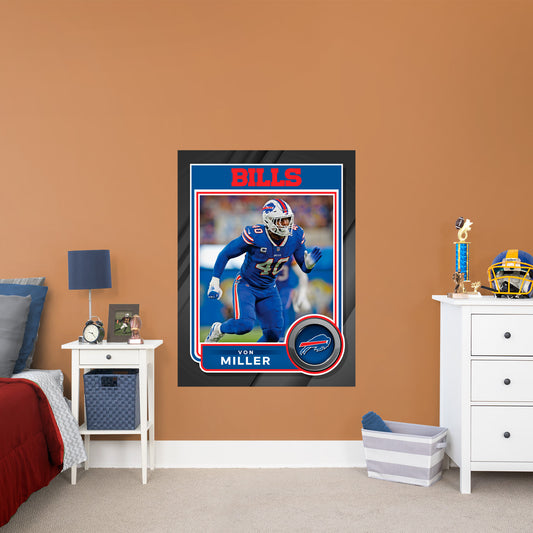 Buffalo Bills: Von Miller  Poster        - Officially Licensed NFL Removable     Adhesive Decal