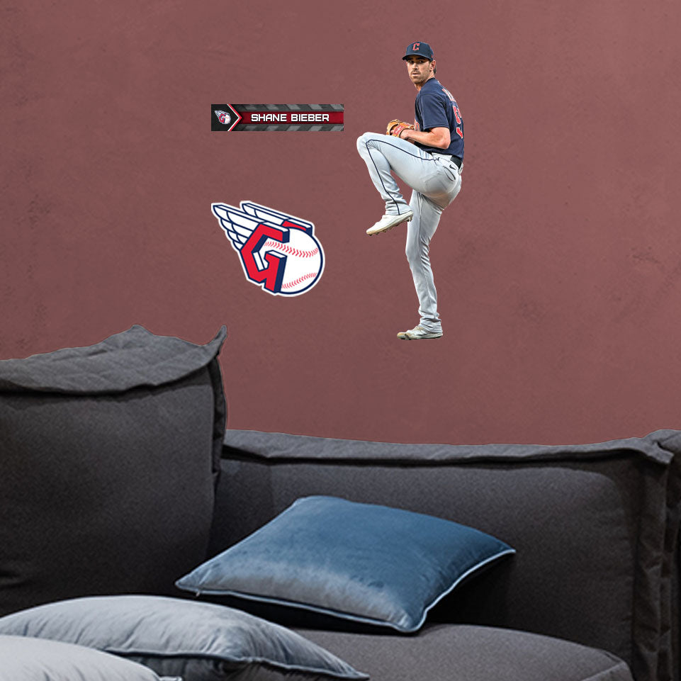 Cleveland Guardians: Shane Bieber - Officially Licensed MLB Removable Adhesive Decal