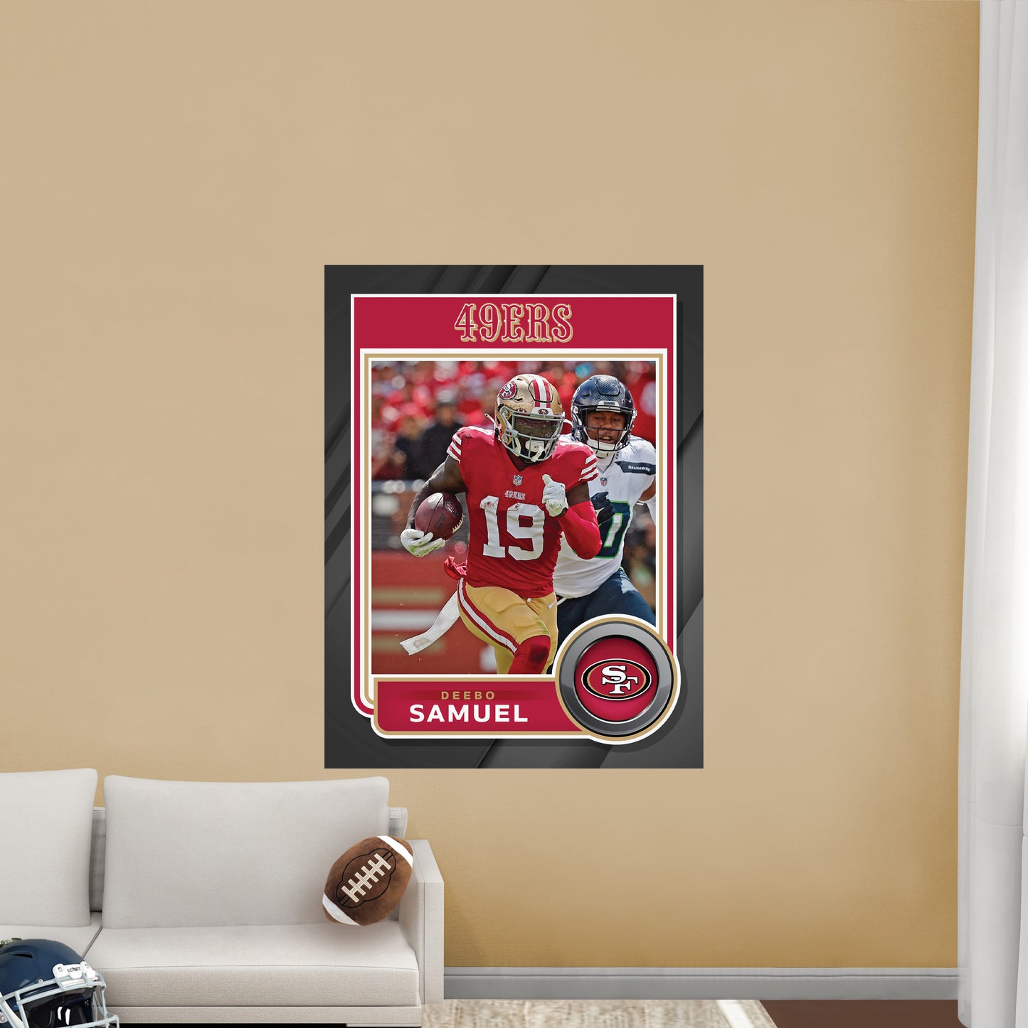 San Francisco 49ers: Deebo Samuel  Poster        - Officially Licensed NFL Removable     Adhesive Decal