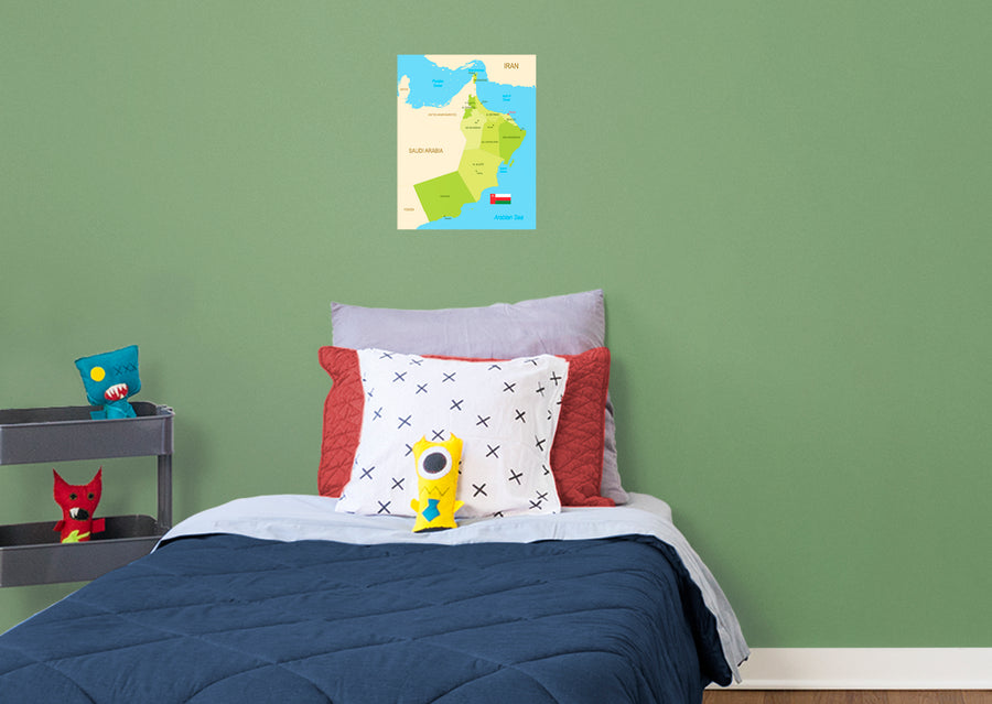 Maps of Asia: Oman Mural        -   Removable Wall   Adhesive Decal