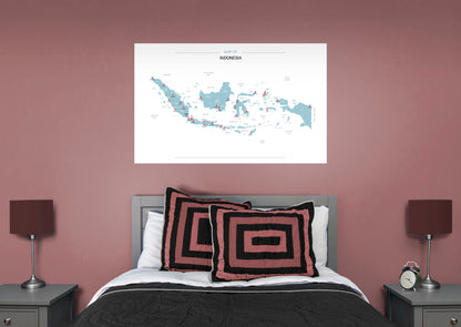 Maps of Asia: Indonesia Mural        -   Removable Wall   Adhesive Decal