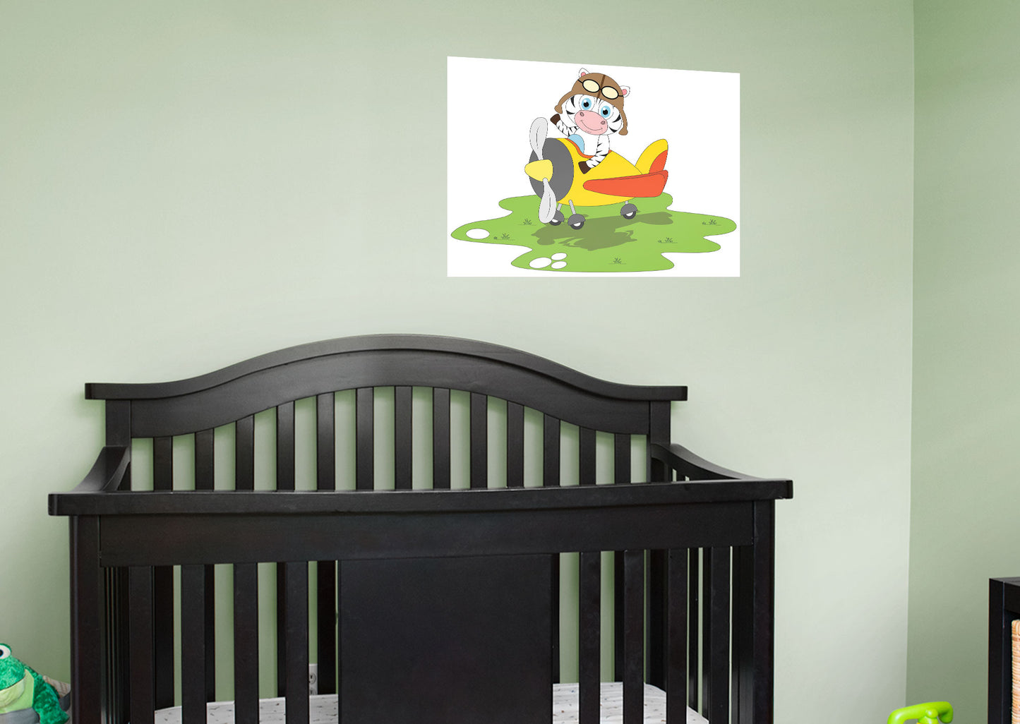 Nursery: Planes Zebra Mural        -   Removable Wall   Adhesive Decal