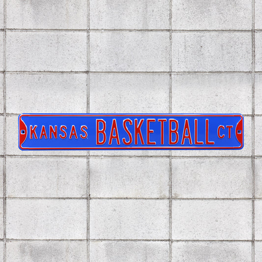 Kansas Jayhawks: KANSAS BASKETBALL CT - Officially Licensed Metal Street Sign