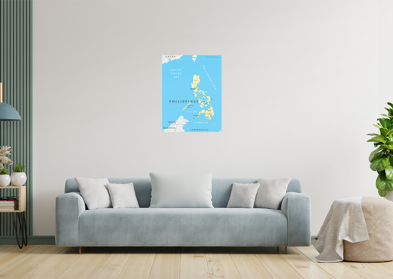 Maps of Asia: Philippines Mural        -   Removable Wall   Adhesive Decal