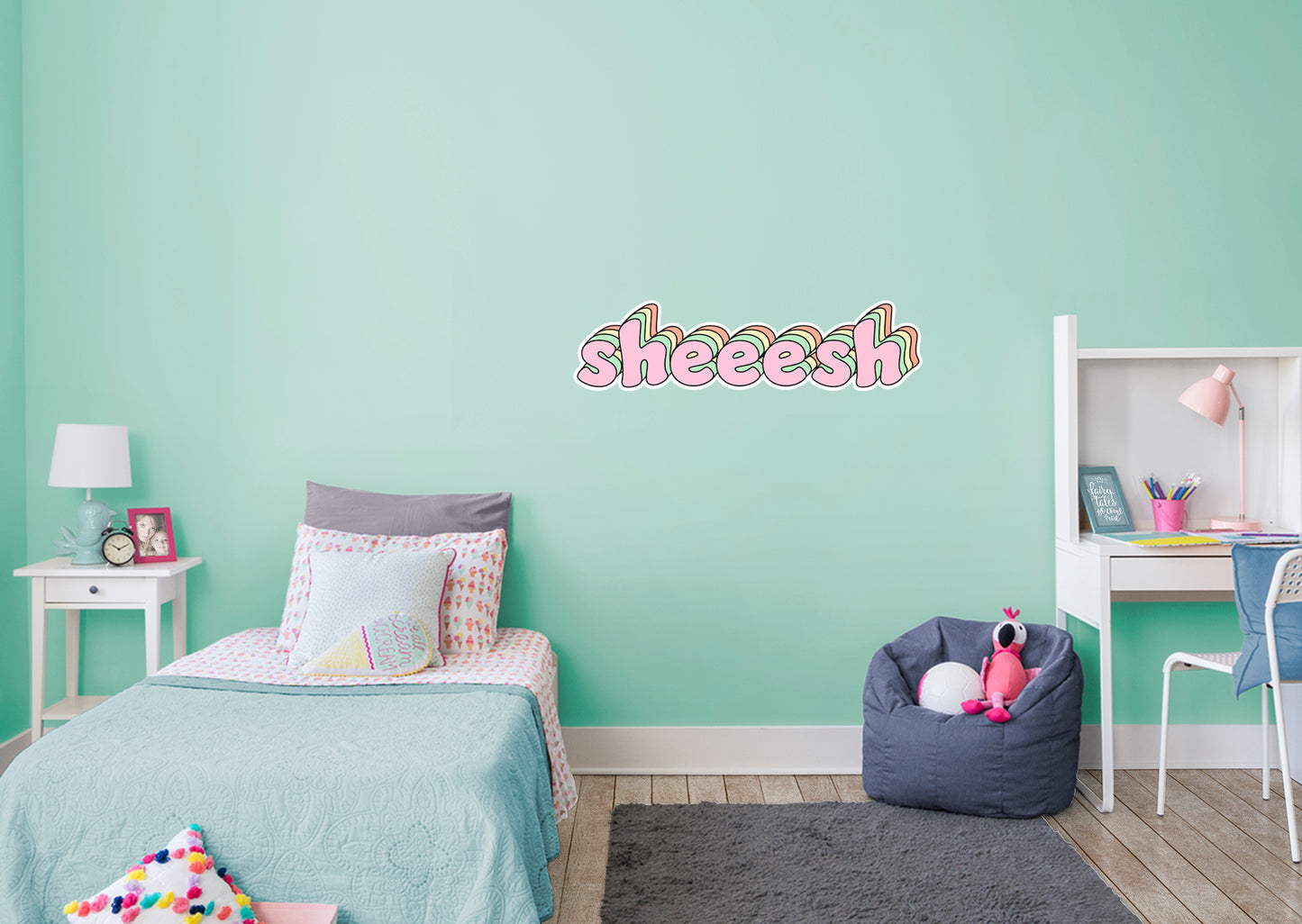 Sheeesh Pink 3D Lettering        - Officially Licensed Big Moods Removable     Adhesive Decal