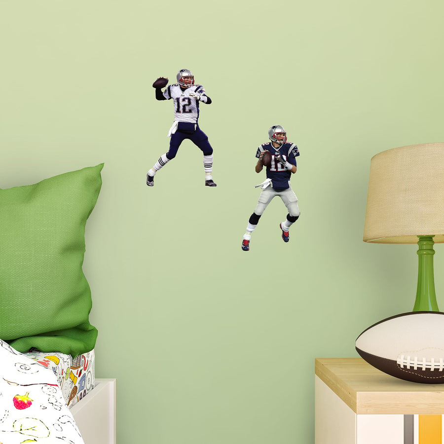 Tom Brady - RealBig Home & Away Collection - Official NFL - New England Patriots - Reusable Vinyl Wall Decals