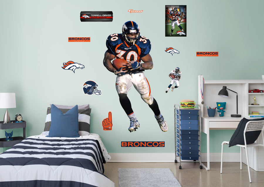 Terrell Davis - RealBig Legend Collection - Official NFL - Denver Broncos - Reusable Vinyl Wall Decals