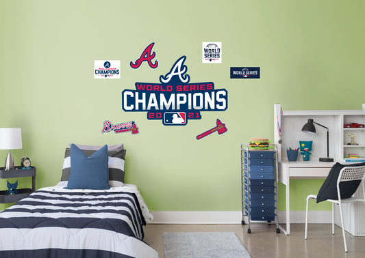 Atlanta Braves 2021 World Series Champions Vinyl Sticker 4 x 3.5