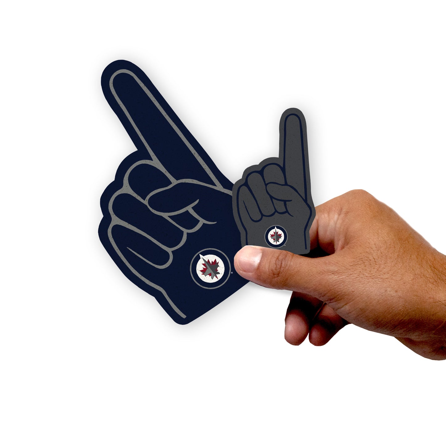 Winnipeg Jets:    Foam Finger Minis        - Officially Licensed NHL Removable     Adhesive Decal
