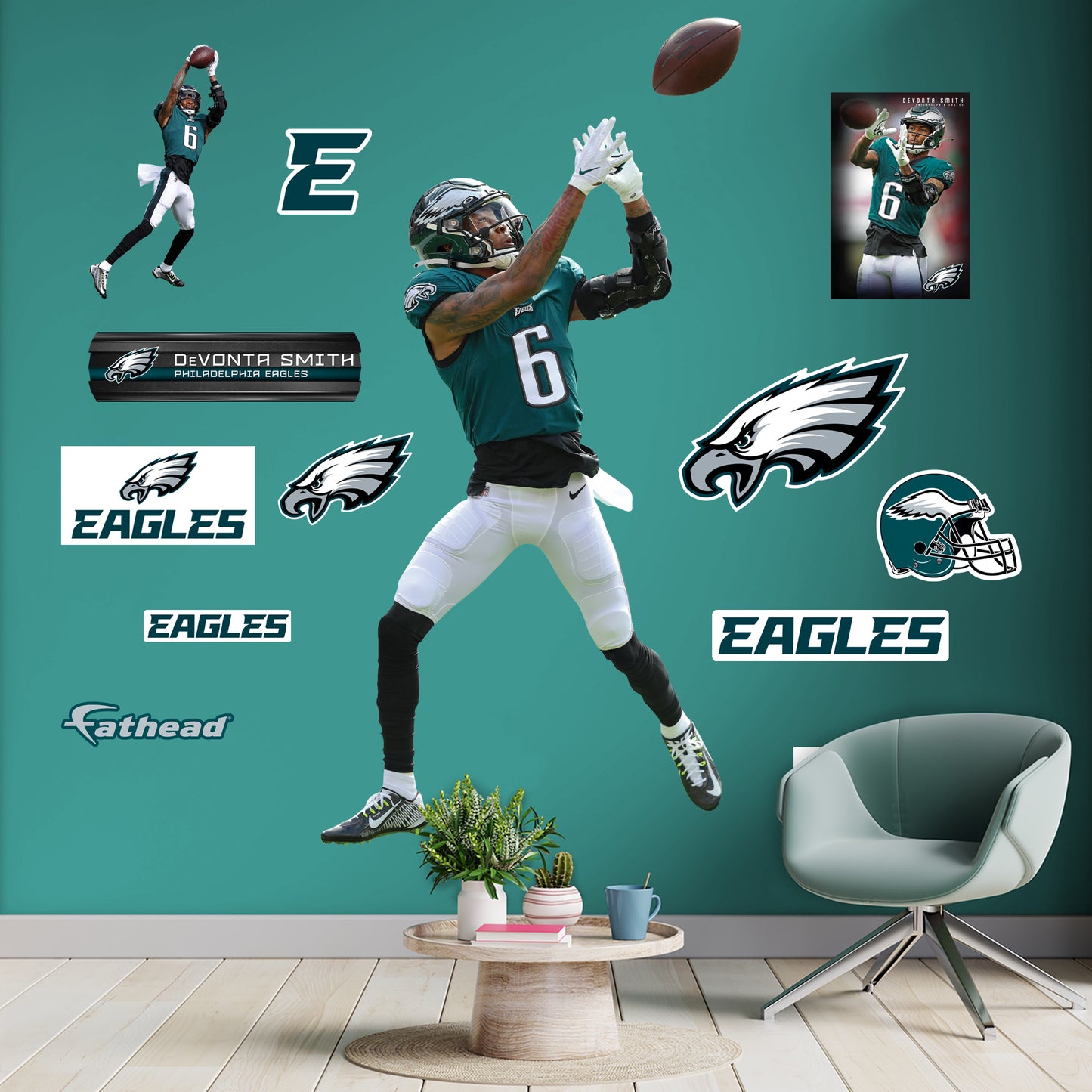 Philadelphia Eagles: DeVonta Smith         - Officially Licensed NFL Removable     Adhesive Decal