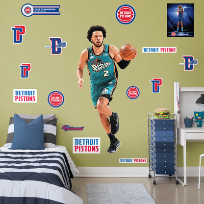 Detroit Pistons: Cade Cunningham Classic Jersey - Officially Licensed NBA Removable Adhesive Decal