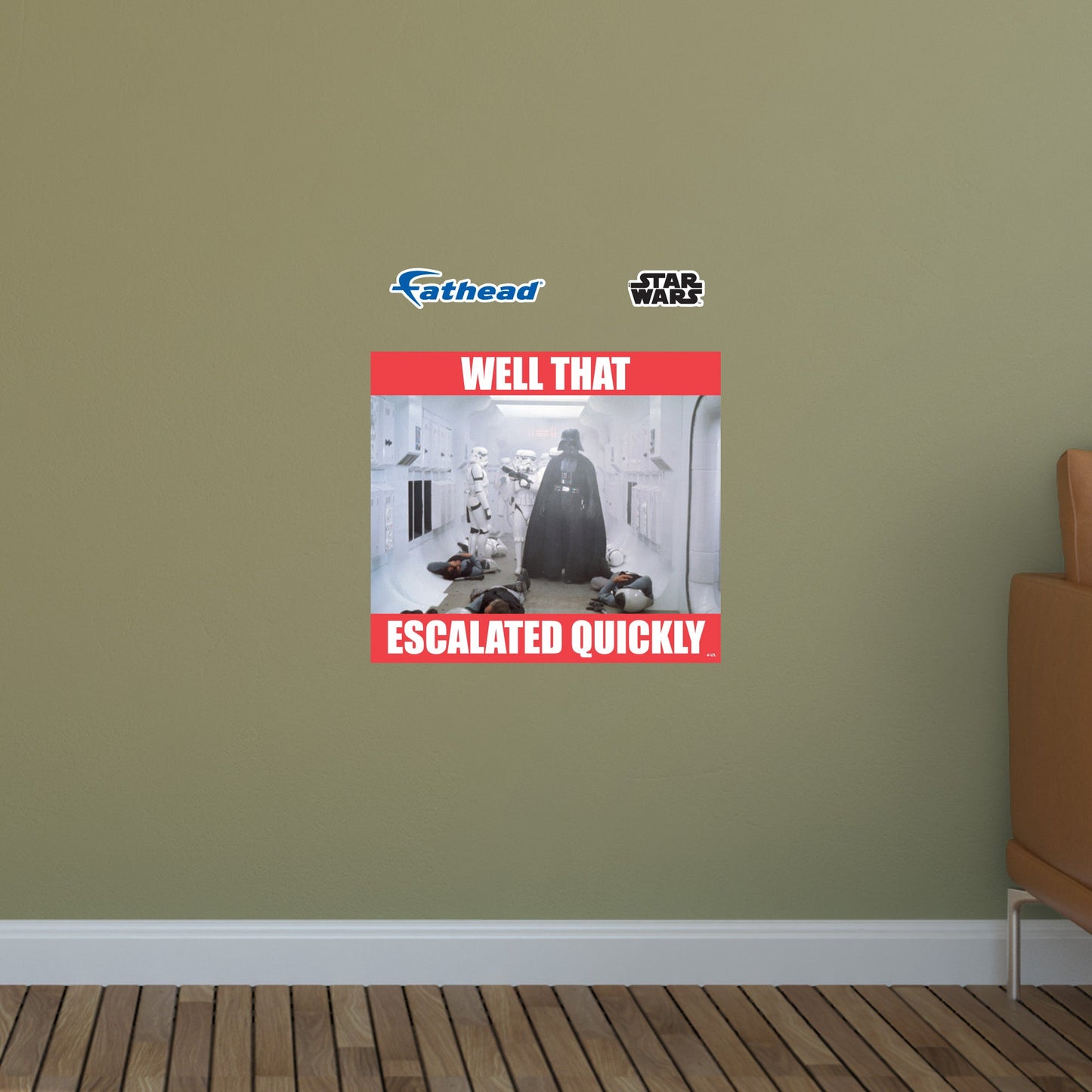 Well That Escalated Quickly meme Poster        - Officially Licensed Star Wars Removable     Adhesive Decal