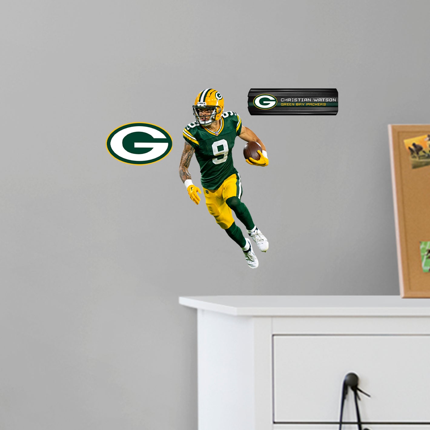 Green Bay Packers: Christian Watson         - Officially Licensed NFL Removable     Adhesive Decal