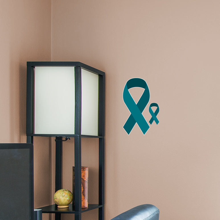 Large Ovarian Cancer Ribbon  + 1 Decal (8"W x 16.5"H)