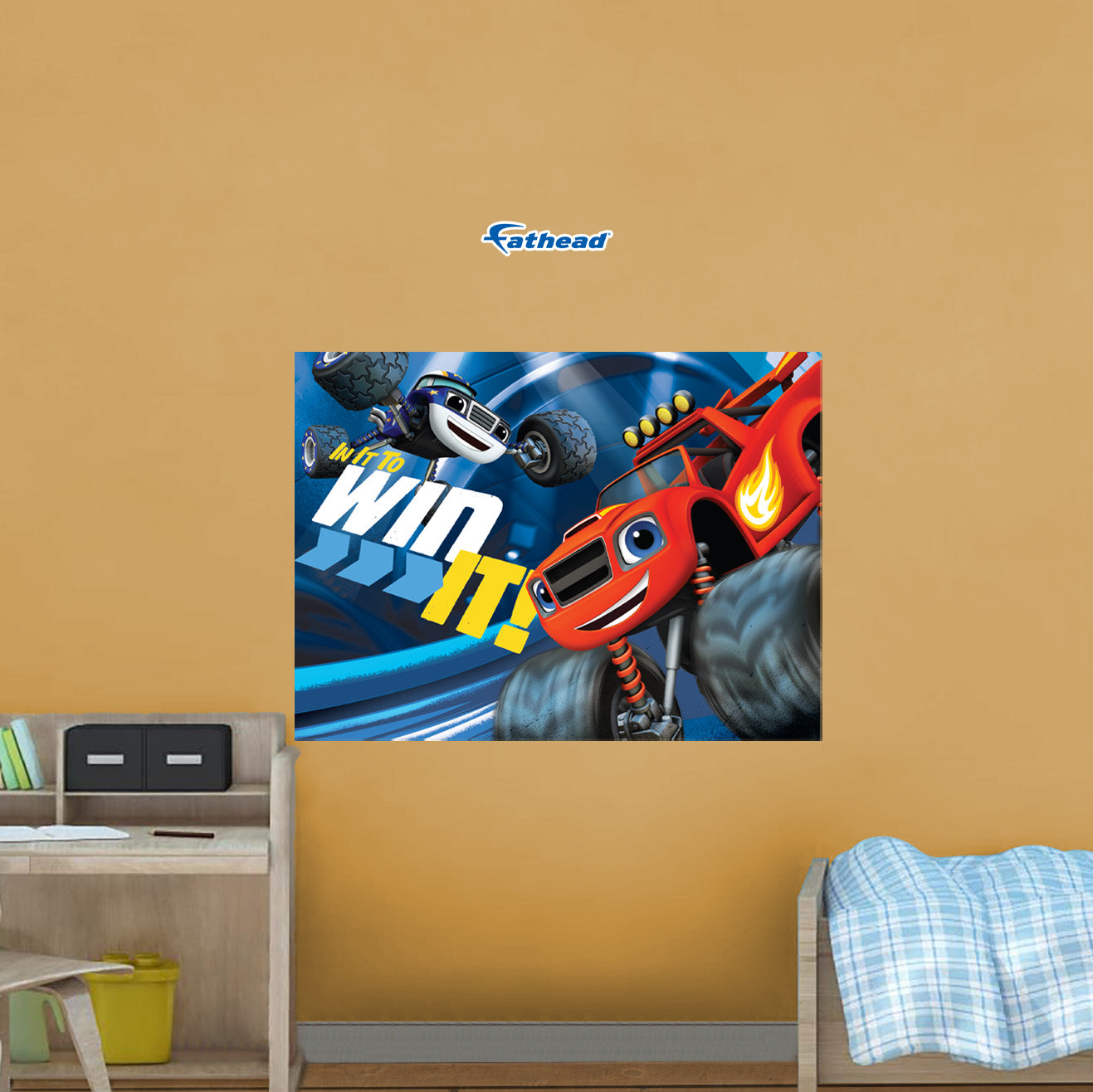Blaze and the Monster Machines:  In It To Win It Poster        - Officially Licensed Nickelodeon Removable     Adhesive Decal