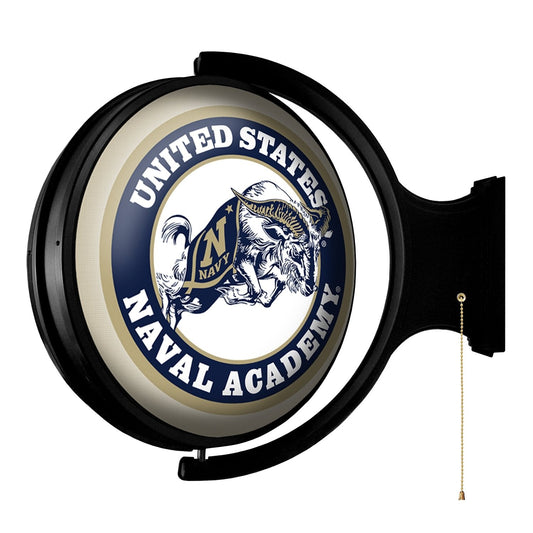 Navy Midshipmen: Bill the Goat - Original Round Rotating Lighted Wall Sign - The Fan-Brand