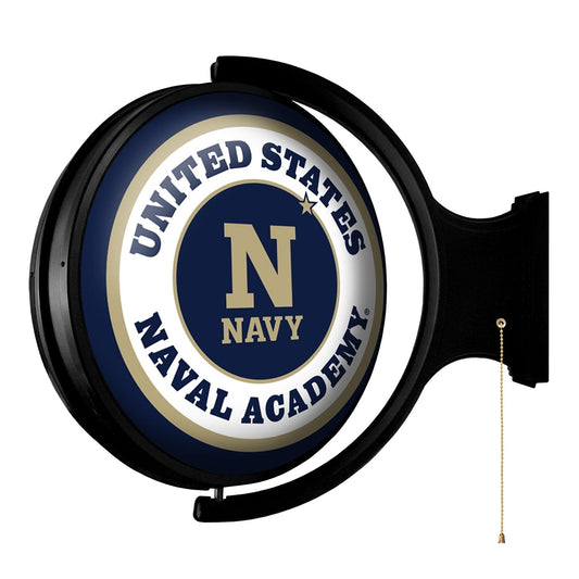 Navy Midshipmen: Original Round Rotating Lighted Wall Sign - The Fan-Brand