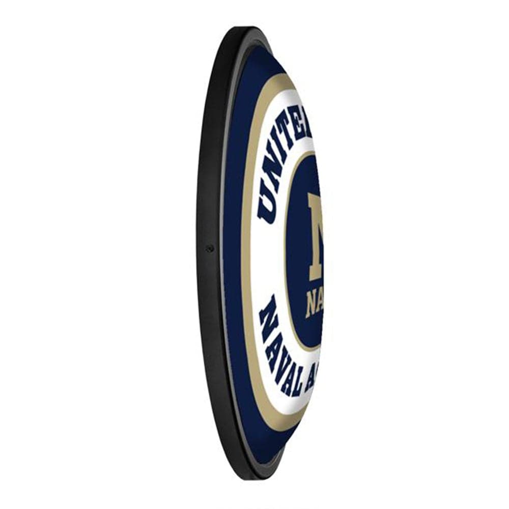 Navy Midshipmen: Round Slimline Lighted Wall Sign - The Fan-Brand