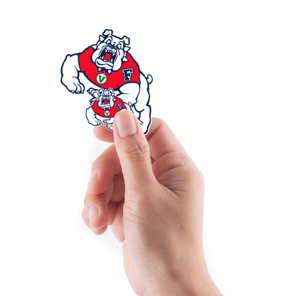 Sheet of 5 -Fresno State U: Fresno State Bulldogs  Logo Minis        - Officially Licensed NCAA Removable    Adhesive Decal