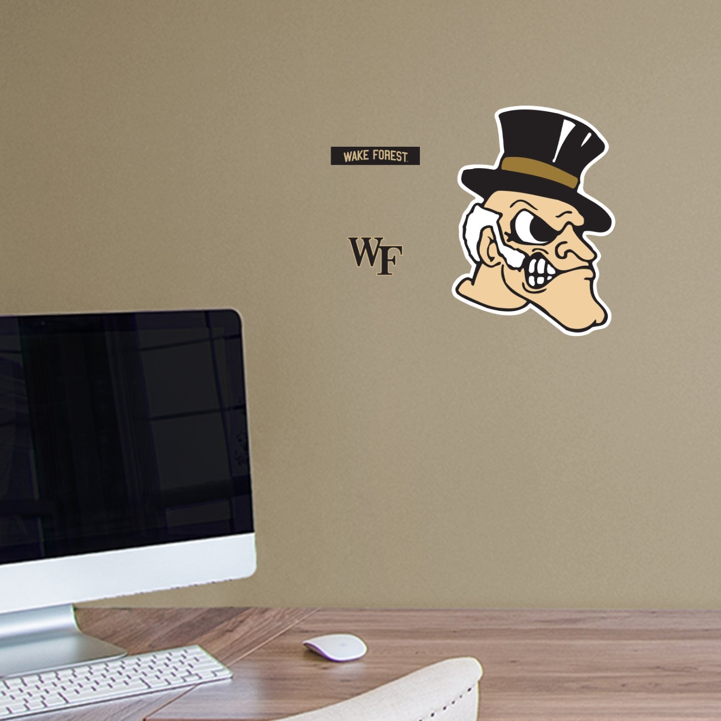 Wake Forest Demon Deacons - RealBig Deacon Head Logo Collection - Official NCAA - Reusable Vinyl Wall Decals