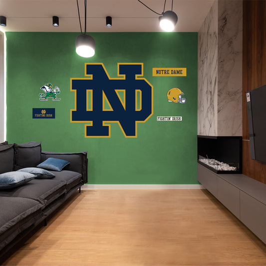 Notre Dame Fighting Irish:   ND Logo        - Officially Licensed NCAA Removable     Adhesive Decal