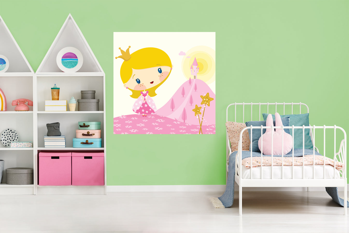 Nursery Princess:  All Pink Mural        -   Removable Wall   Adhesive Decal
