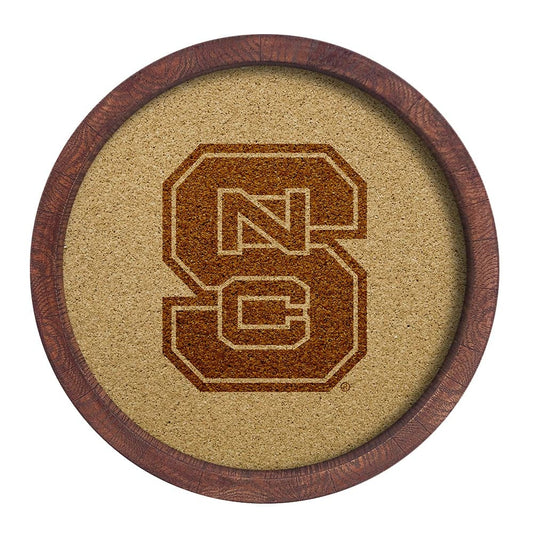 NC State Wolfpack: "Faux" Barrel Framed Cork Board - The Fan-Brand
