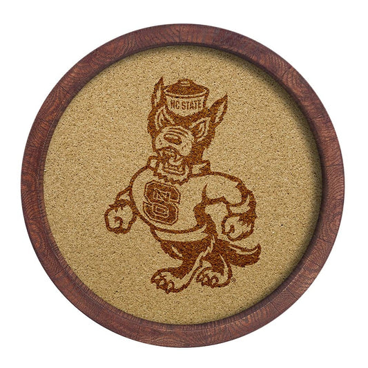 NC State Wolfpack: Mascot - "Faux" Barrel Framed Cork Board - The Fan-Brand