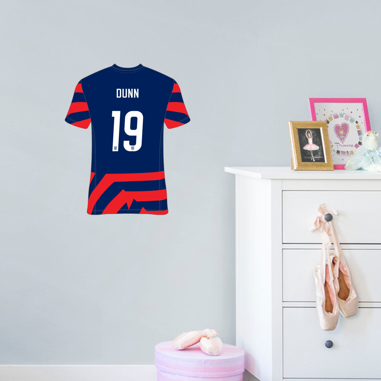 Crystal Dunn Jersey Graphic Icon - Officially Licensed USWNT Removable Adhesive Decal
