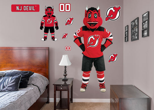 New Jersey Devils: NJ Devil 2021 Mascot        - Officially Licensed NHL Removable Wall   Adhesive Decal