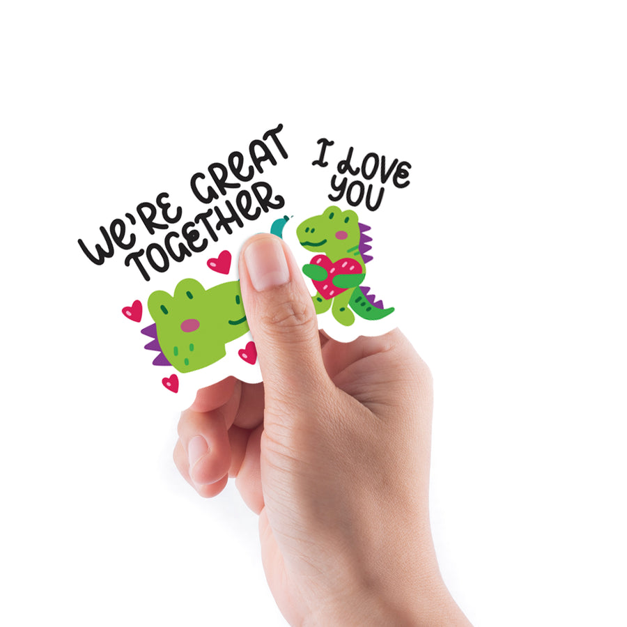 Sheet of 5 -Dinosaur: Dinosaur Love Vol 1 Minis        -   Removable    Adhesive Decal