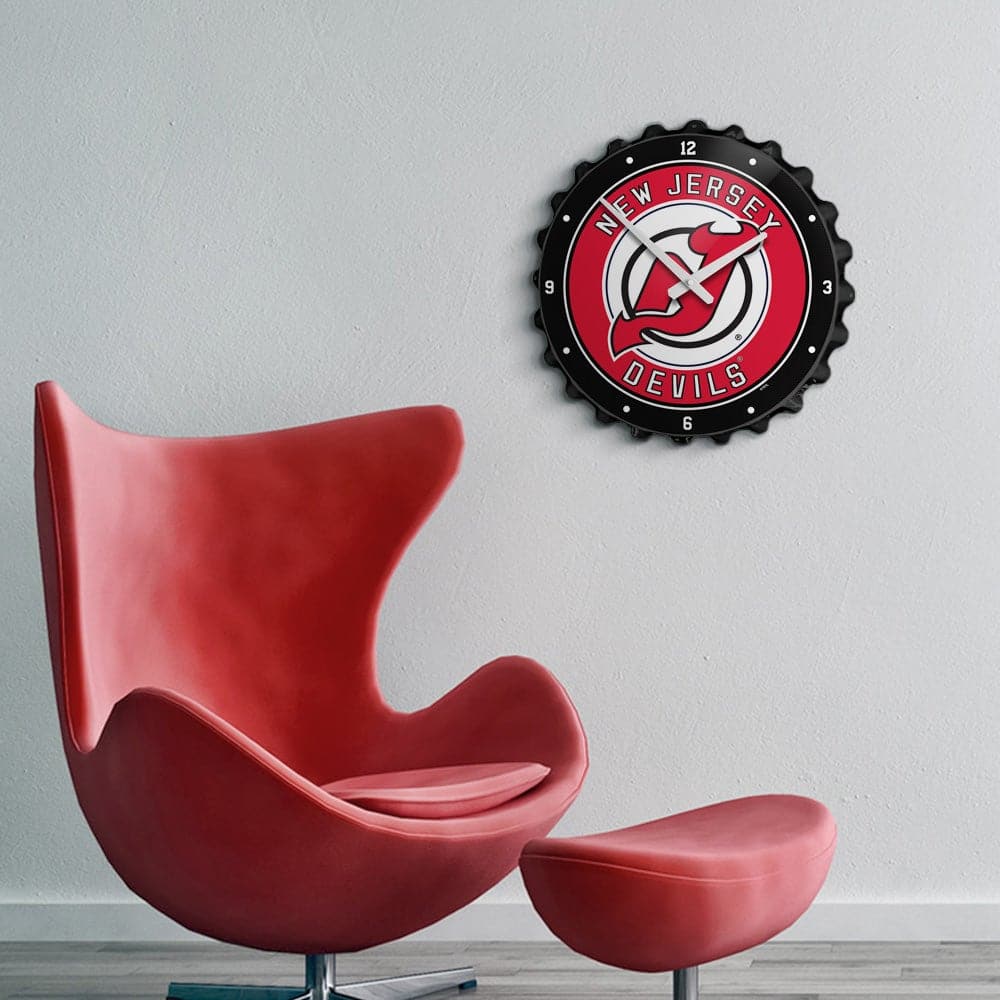 New Jersey Devils: Bottle Cap Wall Clock - The Fan-Brand