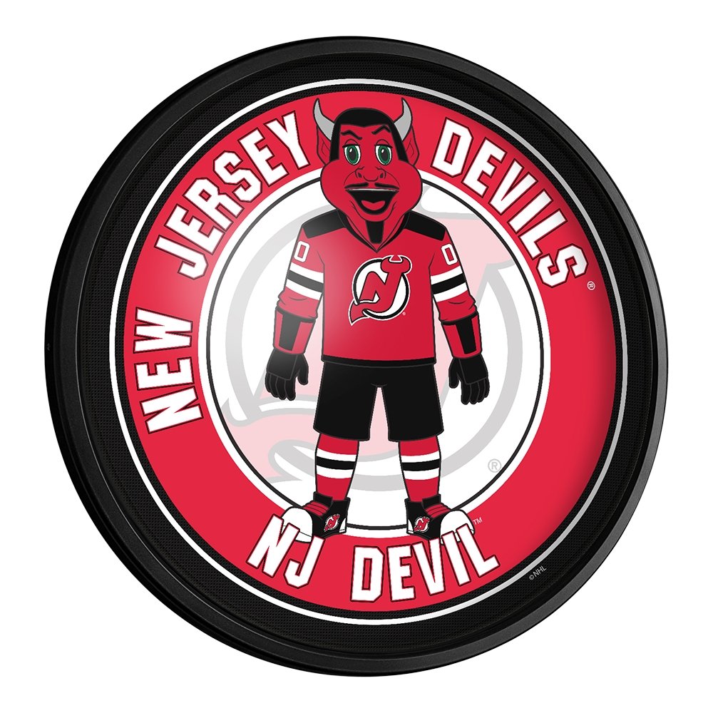 New Jersey Devils: Devil - Round Slimline Lighted Wall Sign - The Fan-Brand