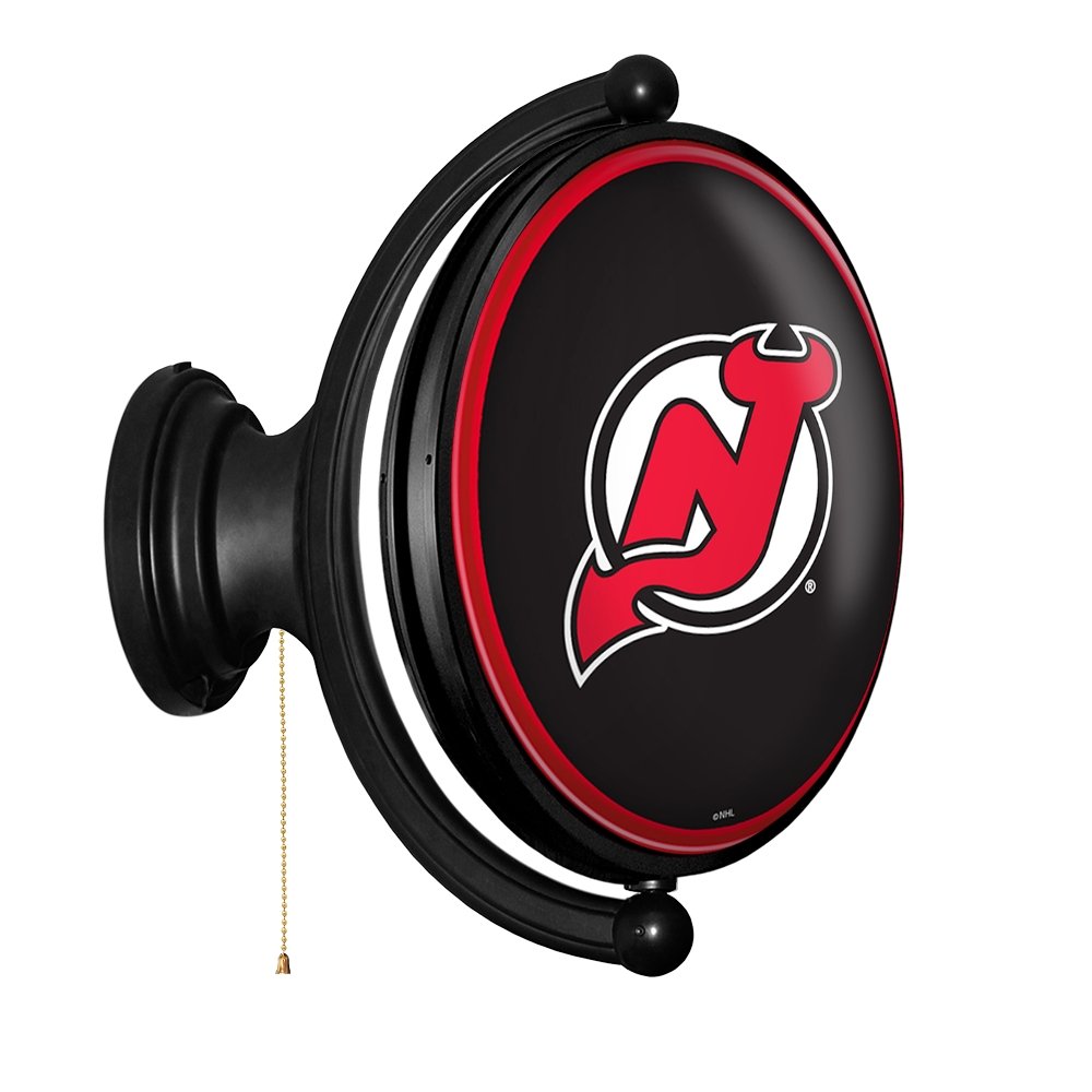 New Jersey Devils: Original Oval Rotating Lighted Wall Sign - The Fan-Brand