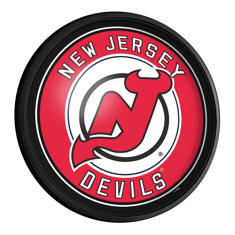 New Jersey Devils: Round Slimline Lighted Wall Sign - The Fan-Brand