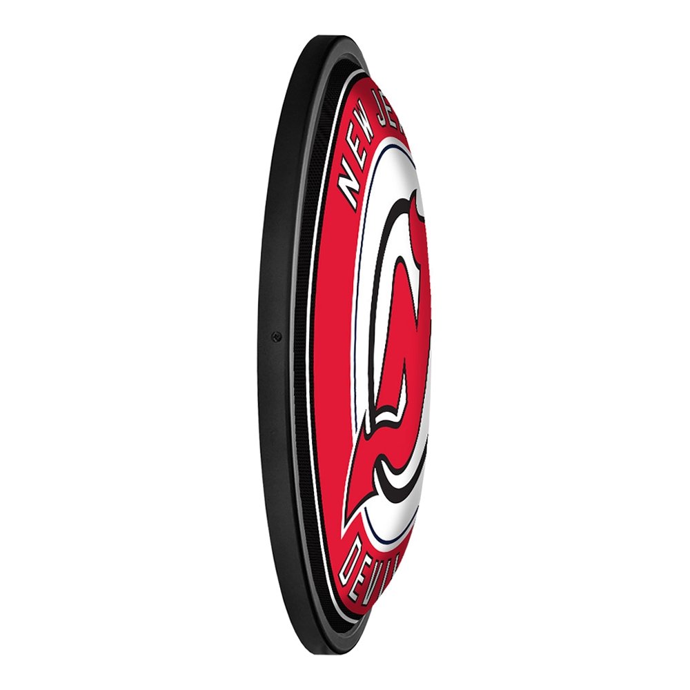 New Jersey Devils: Round Slimline Lighted Wall Sign - The Fan-Brand