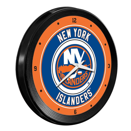 New York Islanders: Ribbed Frame Wall Clock - The Fan-Brand