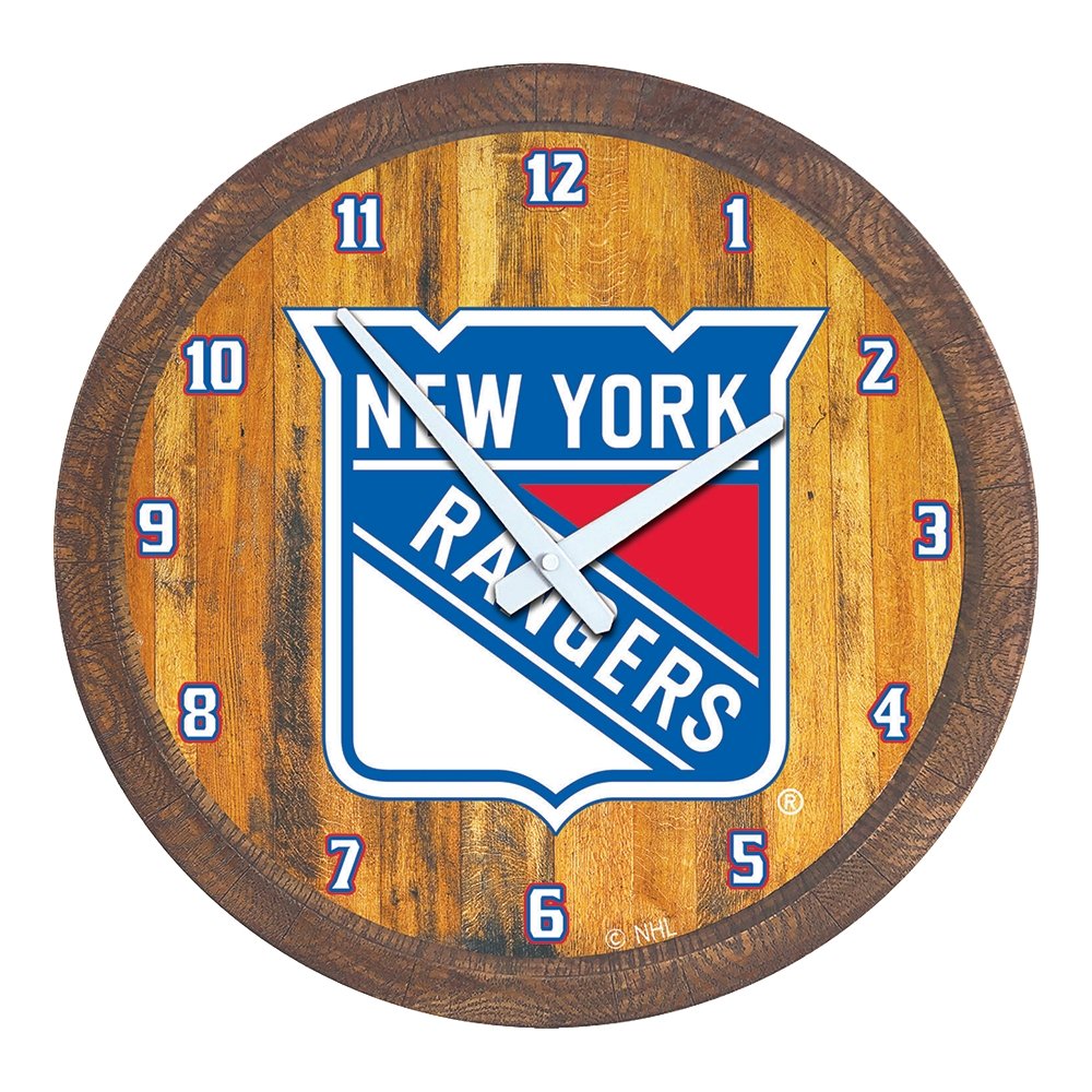 New York Rangers: "Faux" Barrel Top Wall Clock - The Fan-Brand