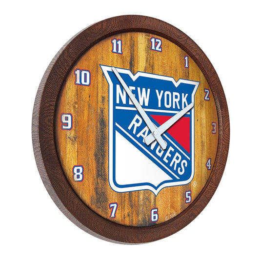 New York Rangers: "Faux" Barrel Top Wall Clock - The Fan-Brand