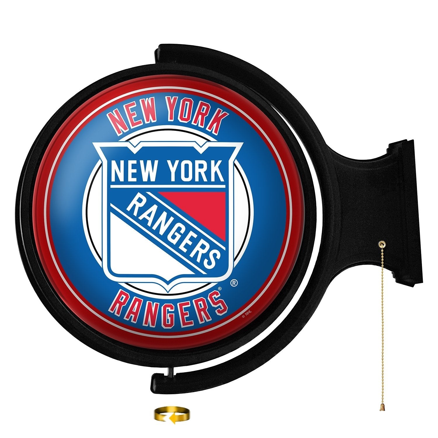 New York Rangers: Original Round Rotating Lighted Wall Sign - The Fan-Brand