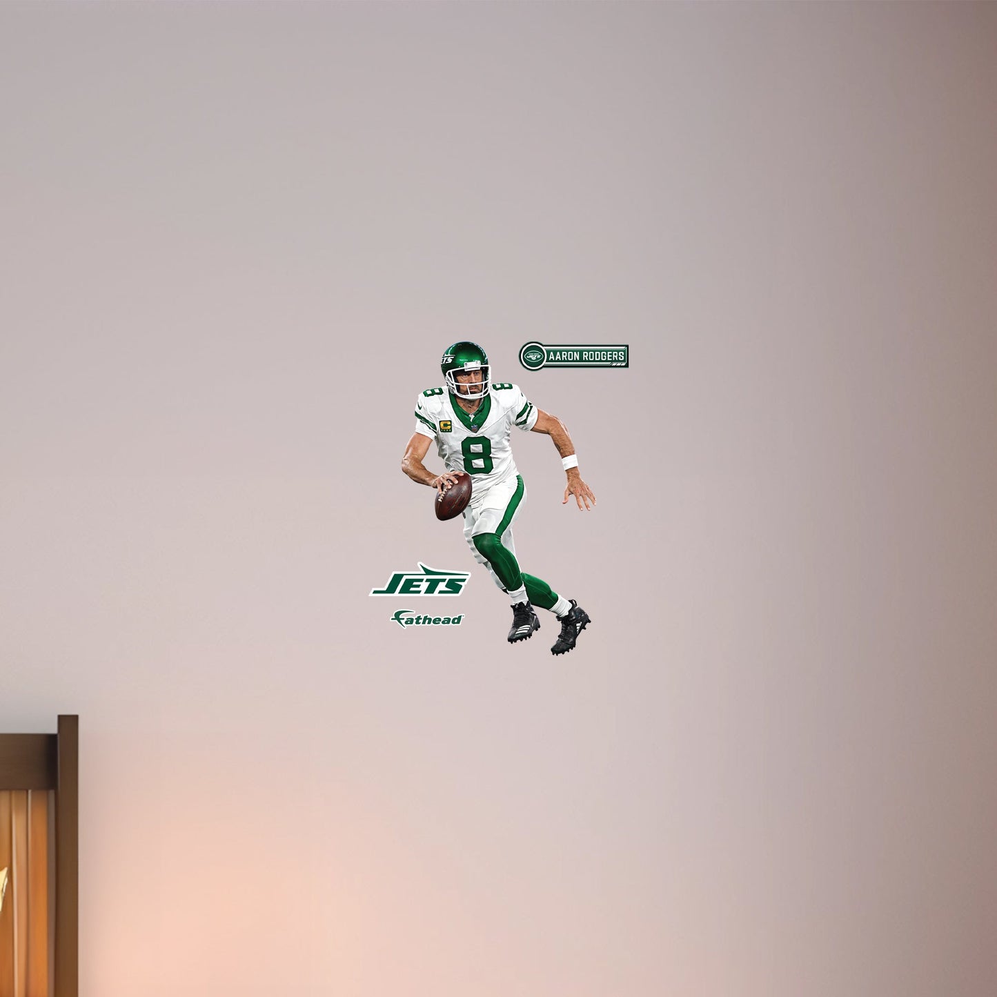New York Jets: Aaron Rodgers Throwback        - Officially Licensed NFL Removable     Adhesive Decal