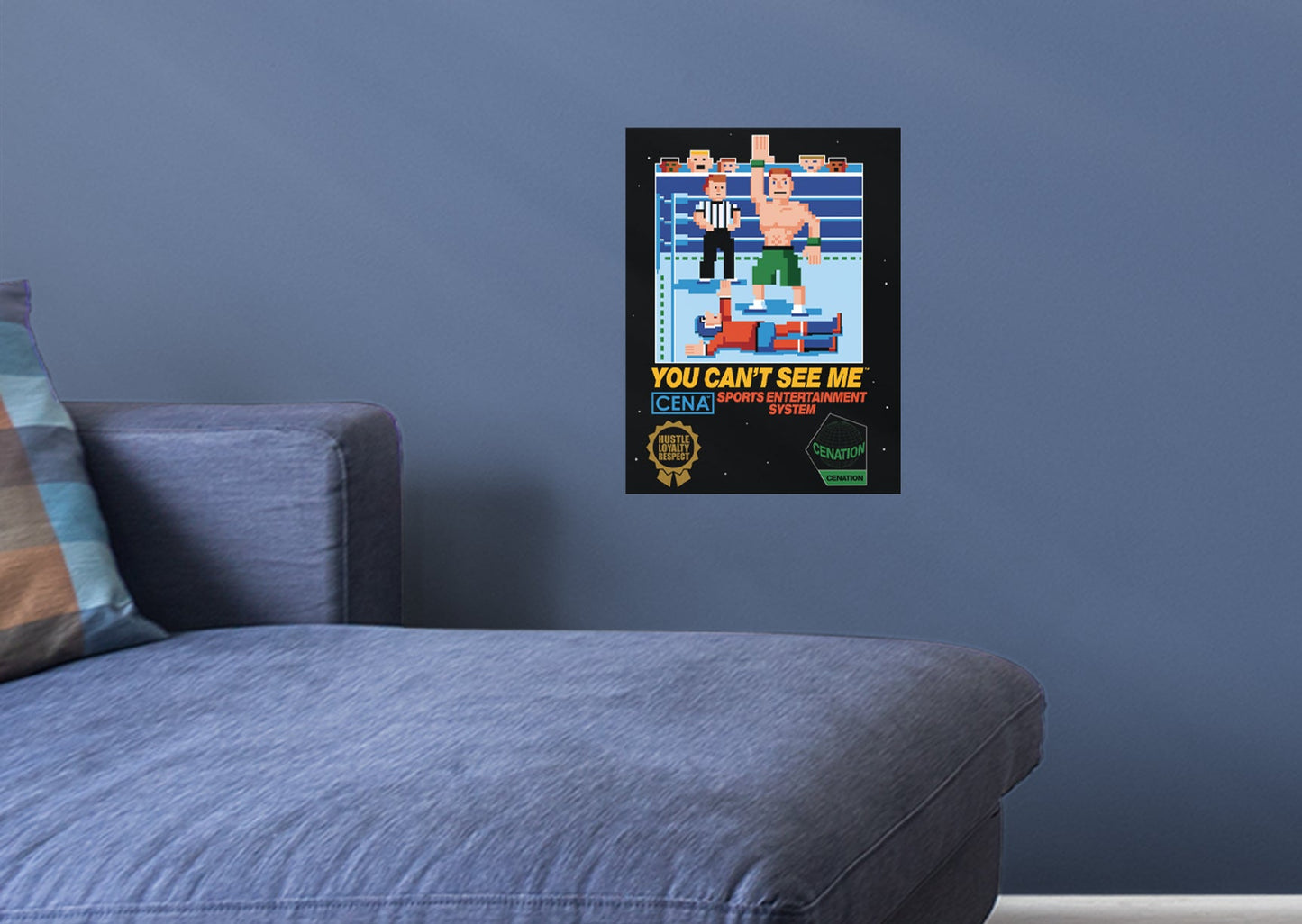 John Cena  8-Bit Mural        - Officially Licensed WWE Removable Wall   Adhesive Decal