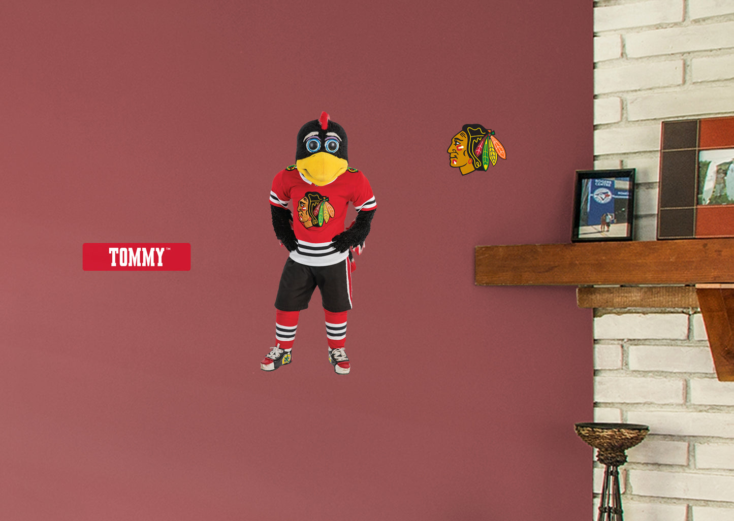 Chicago Blackhawks: Tommy Hawk  Mascot        - Officially Licensed NHL Removable Wall   Adhesive Decal