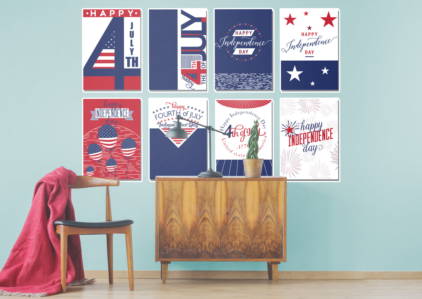 Happy Independence Day Collection            Removable Wall   Adhesive Decal