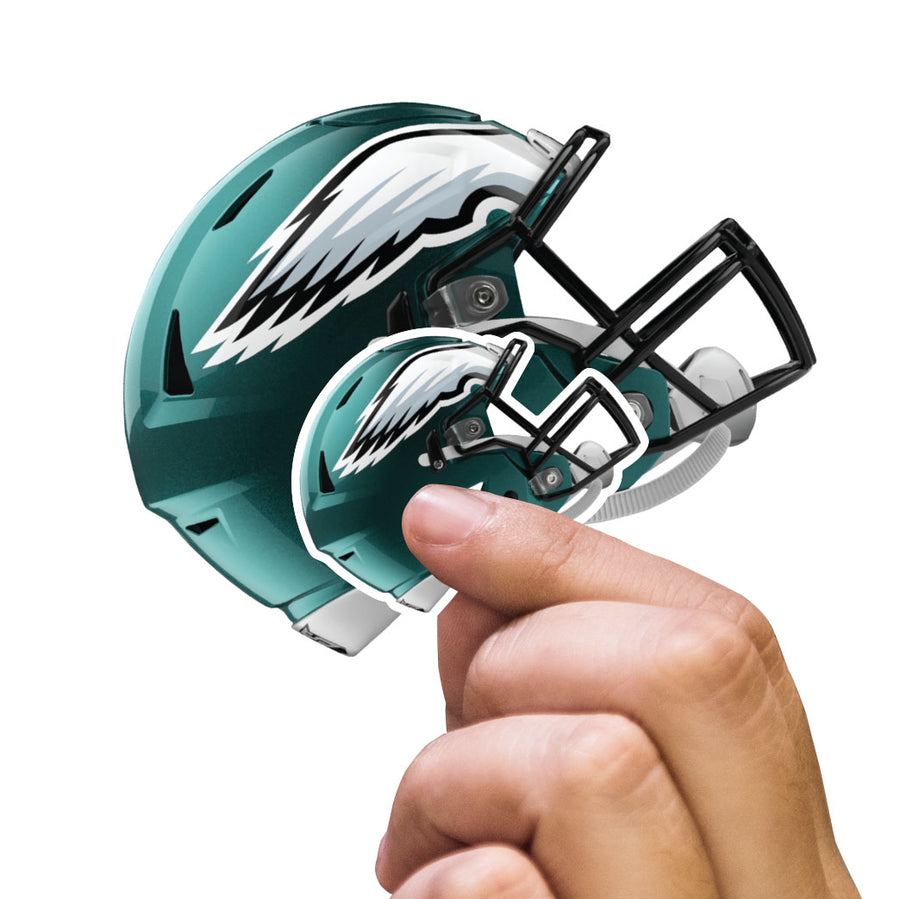 Philadelphia Eagles - 5 Helmet Minis (Mixed Sizes) - Official NFL - Reusable Vinyl Decals
